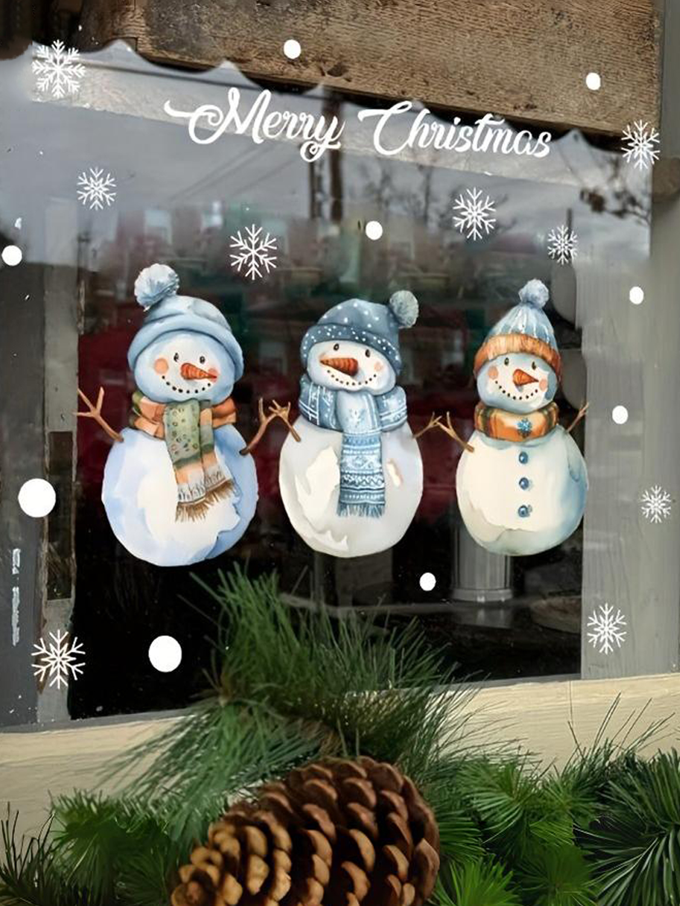 Custom Snowman Christmas Window Stickers